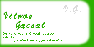 vilmos gacsal business card